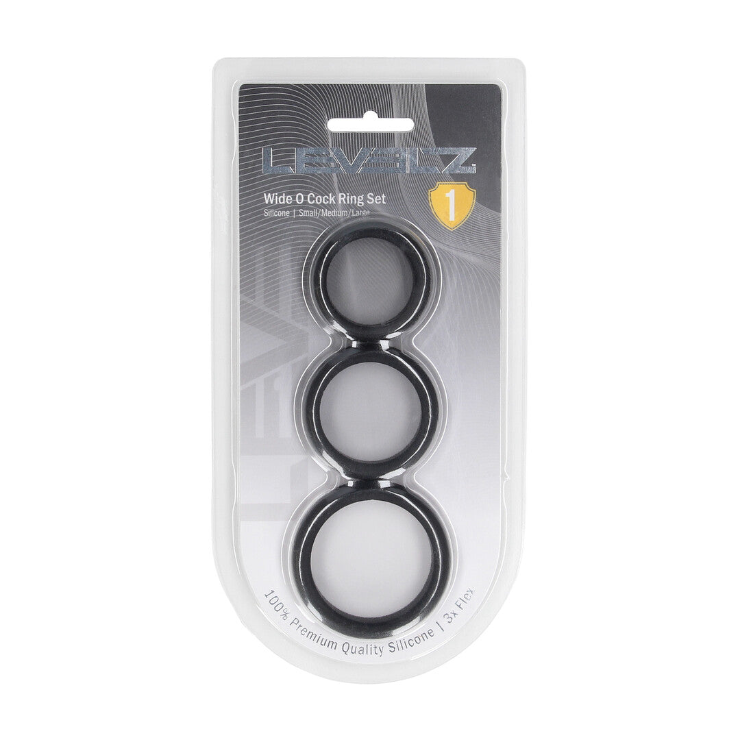 Levelz Wide O Cockring Set of 3 · sada silikonových erekčních kroužků (3 ks)