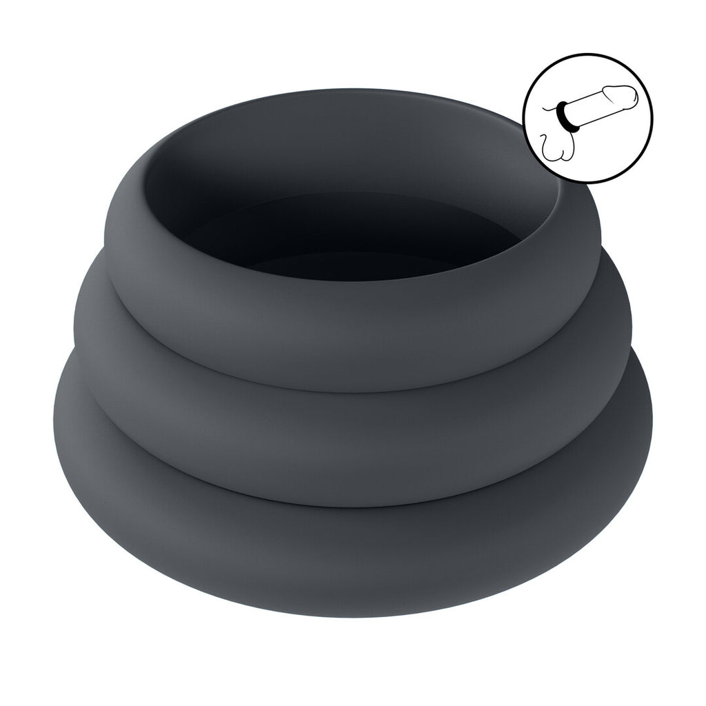 Levelz Wide O Cockring Set of 3 · sada silikonových erekčních kroužků (3 ks)