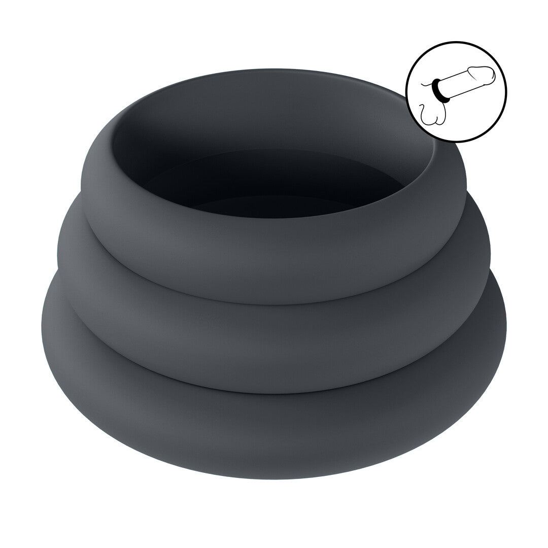 Levelz Wide O Cockring Set of 3 · sada silikonových erekčních kroužků (3 ks)