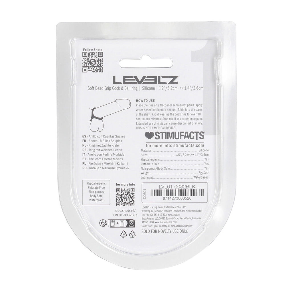 Levelz Soft Bead Grip Cock and Ball Ring · vícesmyčkový erekční kroužek