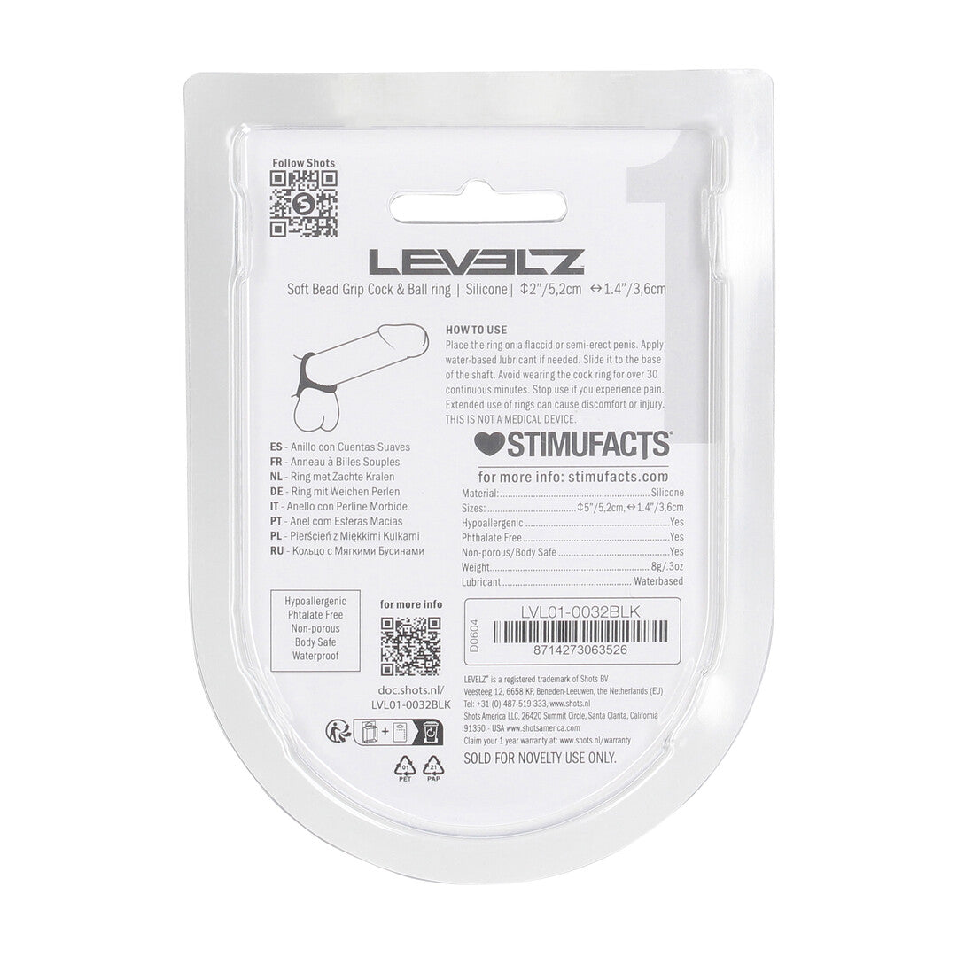 Levelz Soft Bead Grip Cock and Ball Ring · vícesmyčkový erekční kroužek