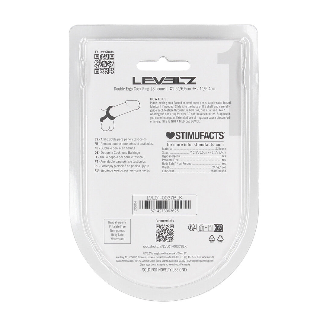 Levelz Double Ergo Silicone Cockring · dvojitý erekční kroužek