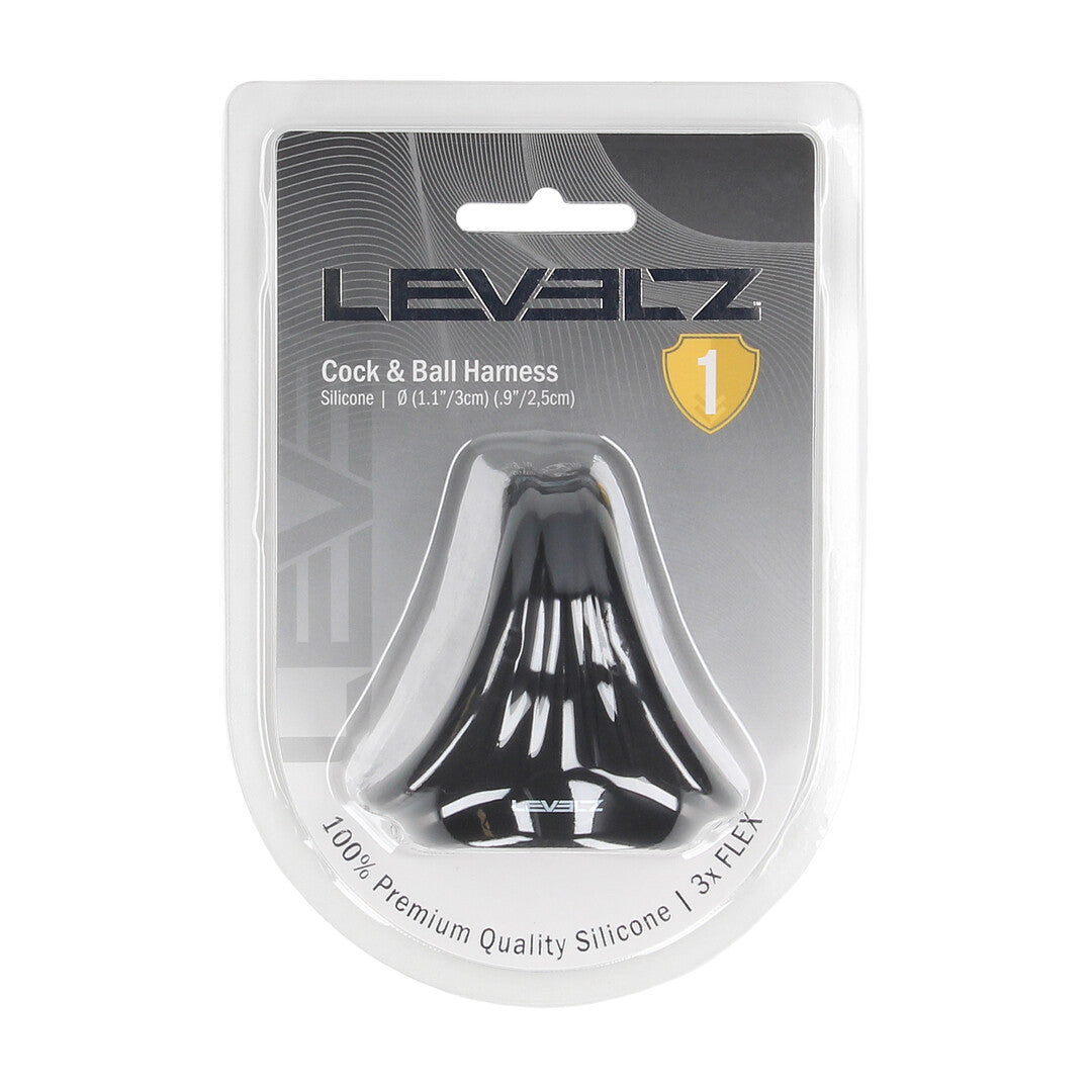 Levelz Silicone Cock and Ball Harness · široký kroužek na penis a varlata