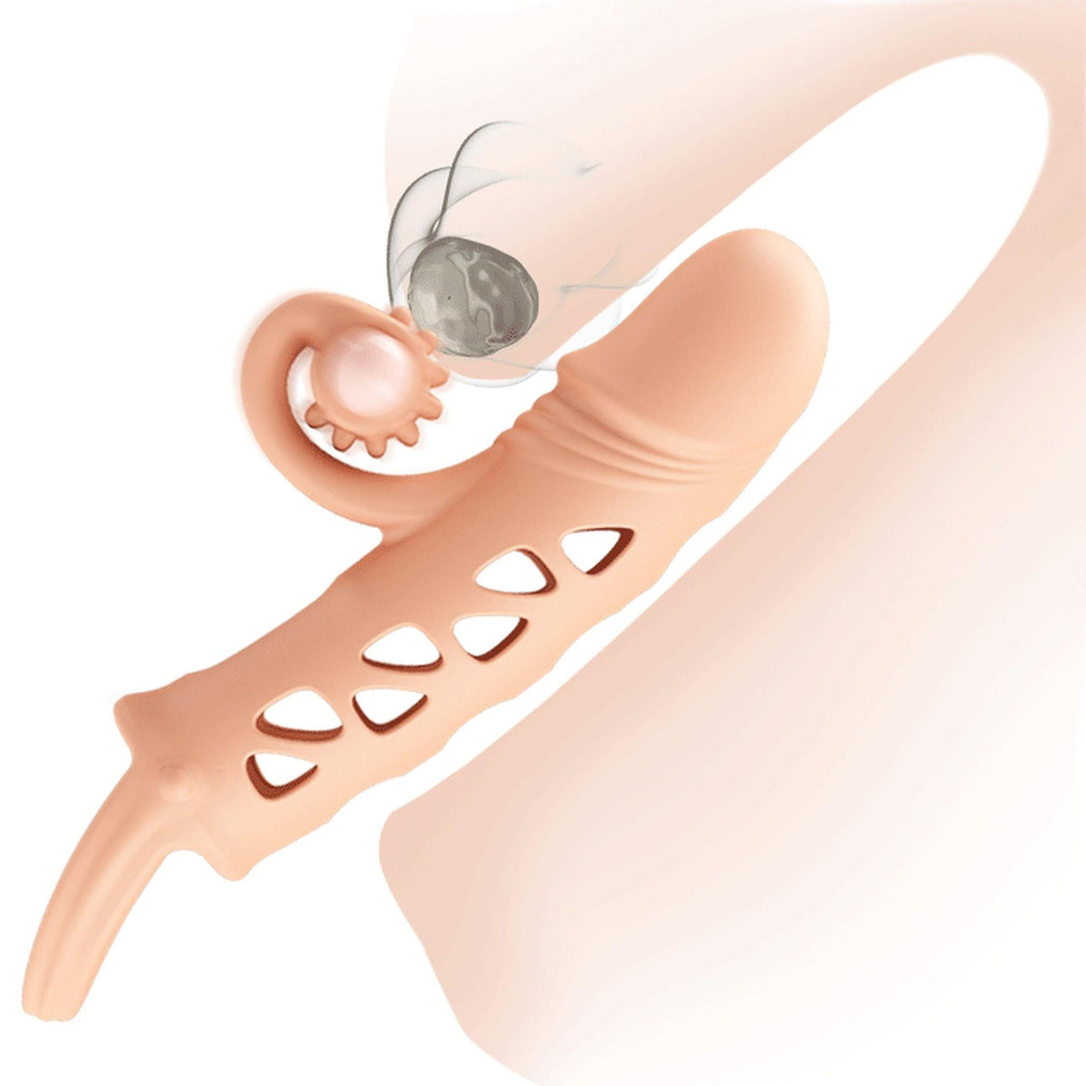 Romance · návlek na penis s vibračním stimulátorem klitorisu, tělová
