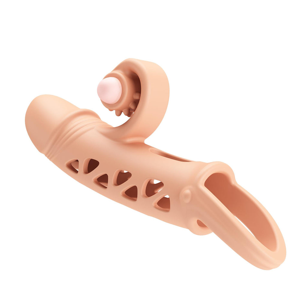 Romance · návlek na penis s vibračním stimulátorem klitorisu, tělová