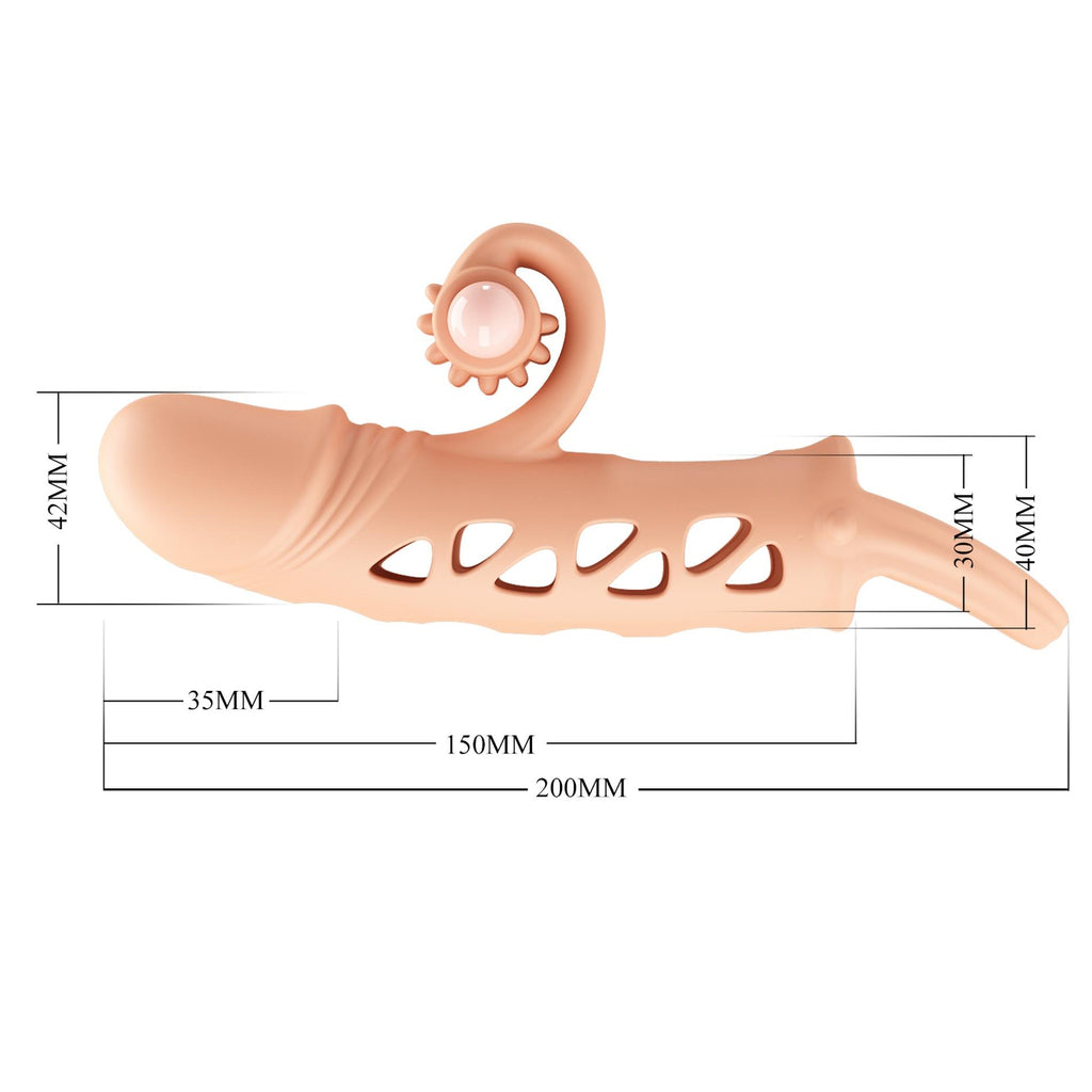 Romance · návlek na penis s vibračním stimulátorem klitorisu, tělová