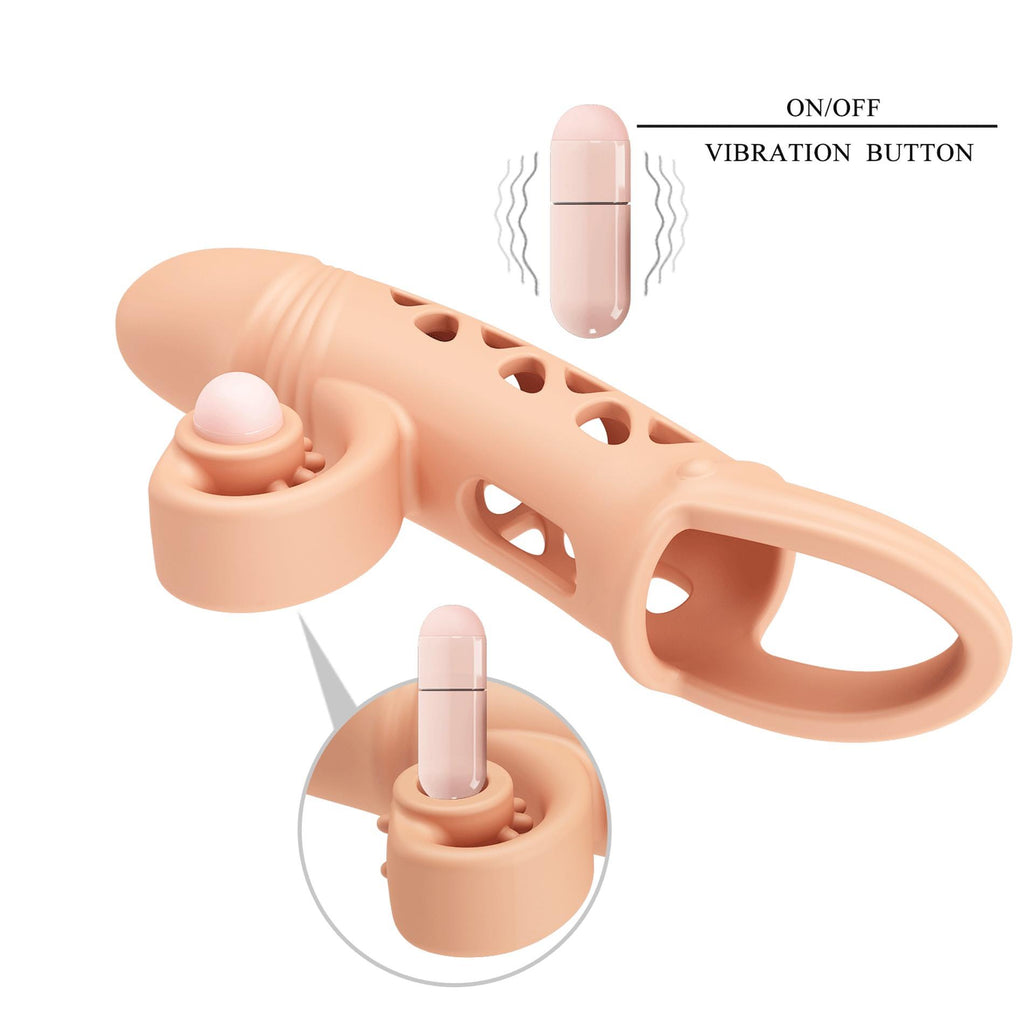 Romance · návlek na penis s vibračním stimulátorem klitorisu, tělová