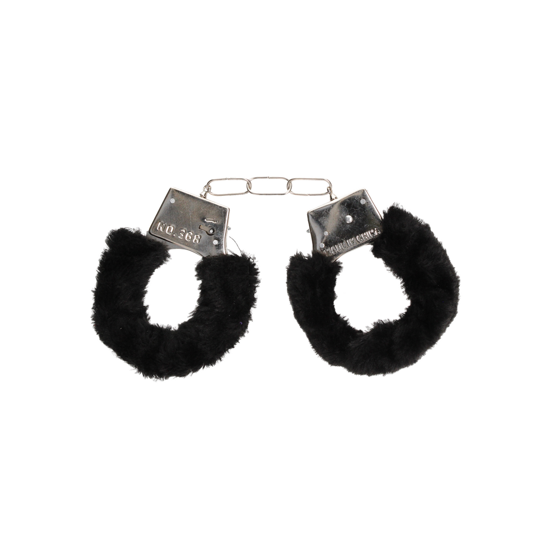 Ouch! Beginner's Handcuffs Furry · plyšová pouta pro začátečníky · černá