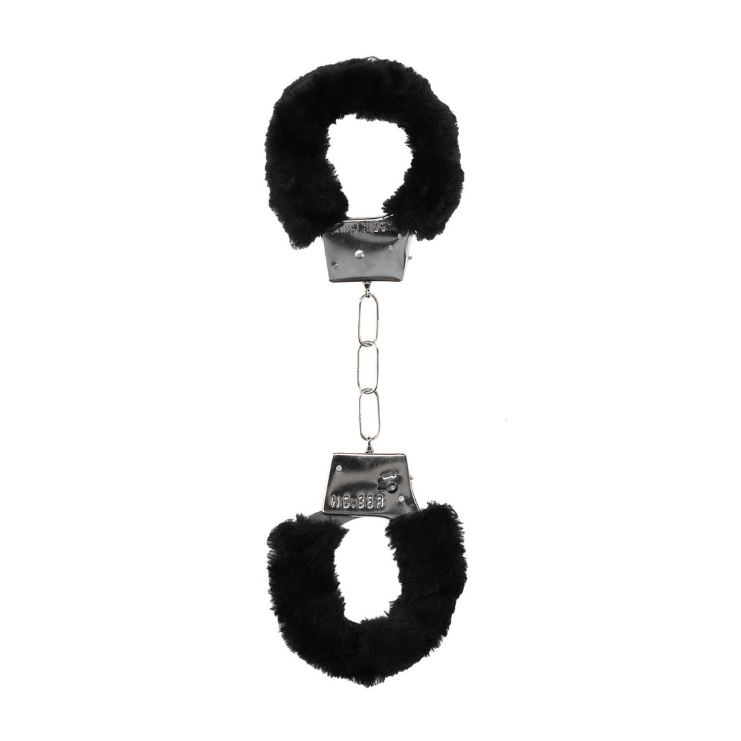 Ouch! Beginner's Handcuffs Furry · plyšová pouta pro začátečníky · černá
