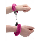 Ouch! Beginner's Handcuffs Furry · plyšová pouta pro začátečníky · růžová