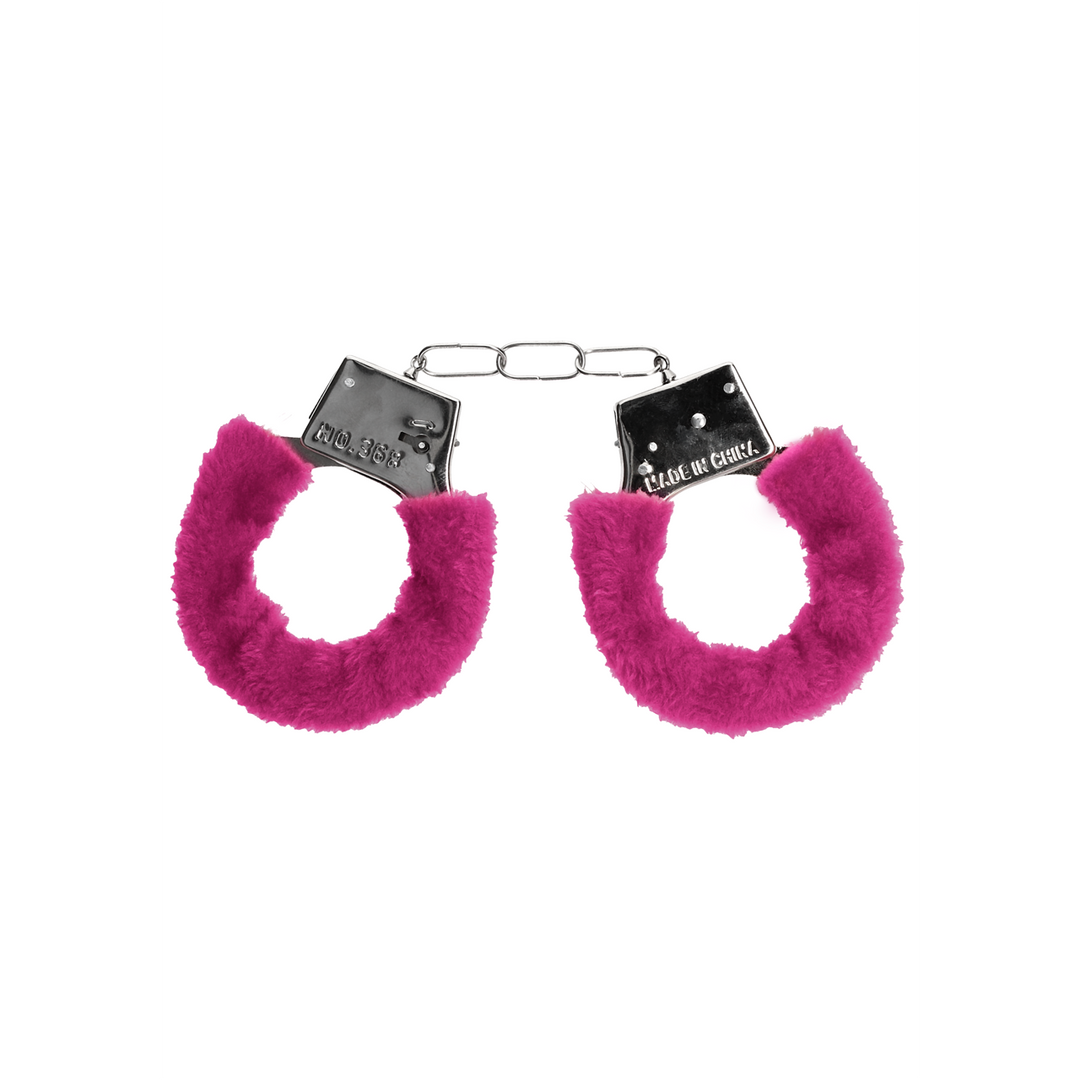 Ouch! Beginner's Handcuffs Furry · plyšová pouta pro začátečníky · růžová