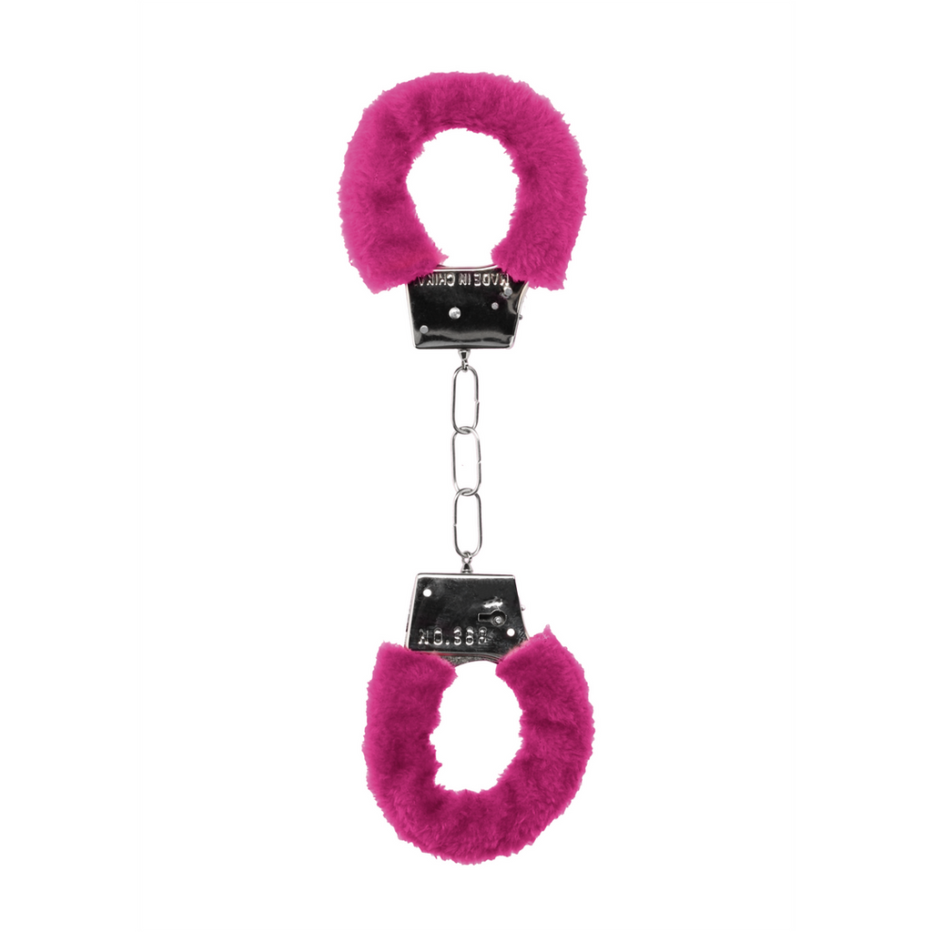 Ouch! Beginner's Handcuffs Furry · plyšová pouta pro začátečníky · růžová