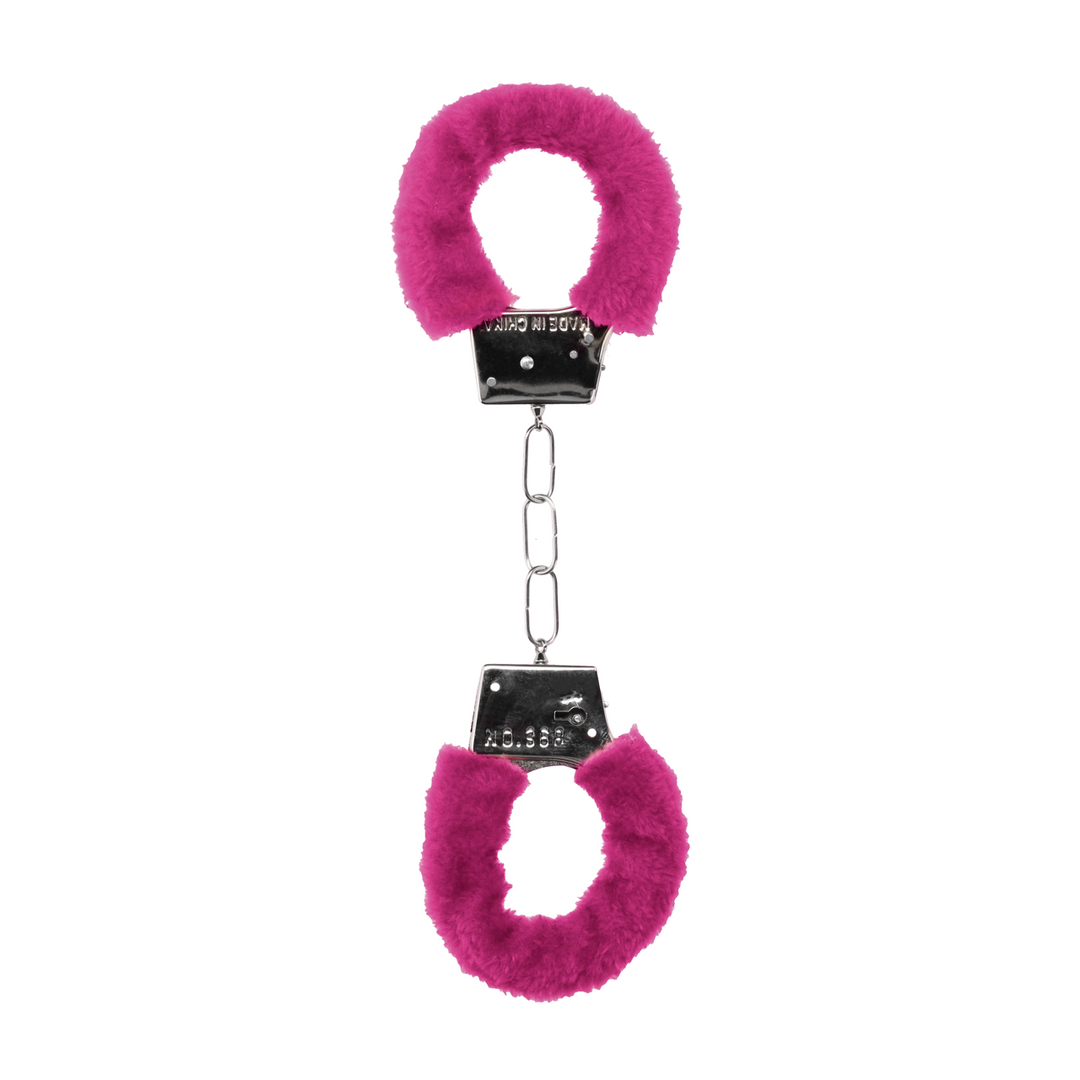 Ouch! Beginner's Handcuffs Furry · plyšová pouta pro začátečníky · růžová