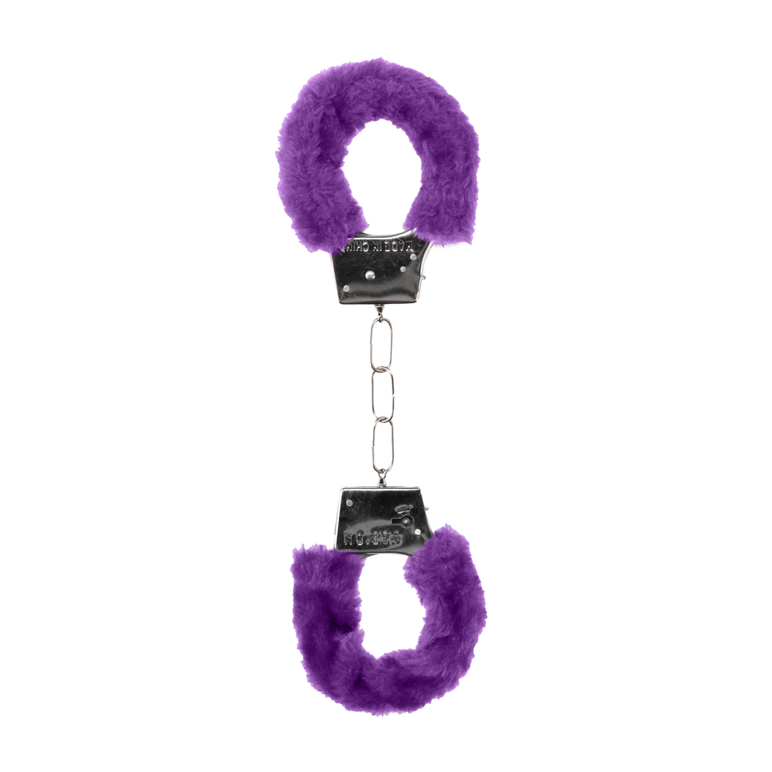 Ouch! Beginner's Handcuffs Furry · plyšová pouta pro začátečníky · fialová