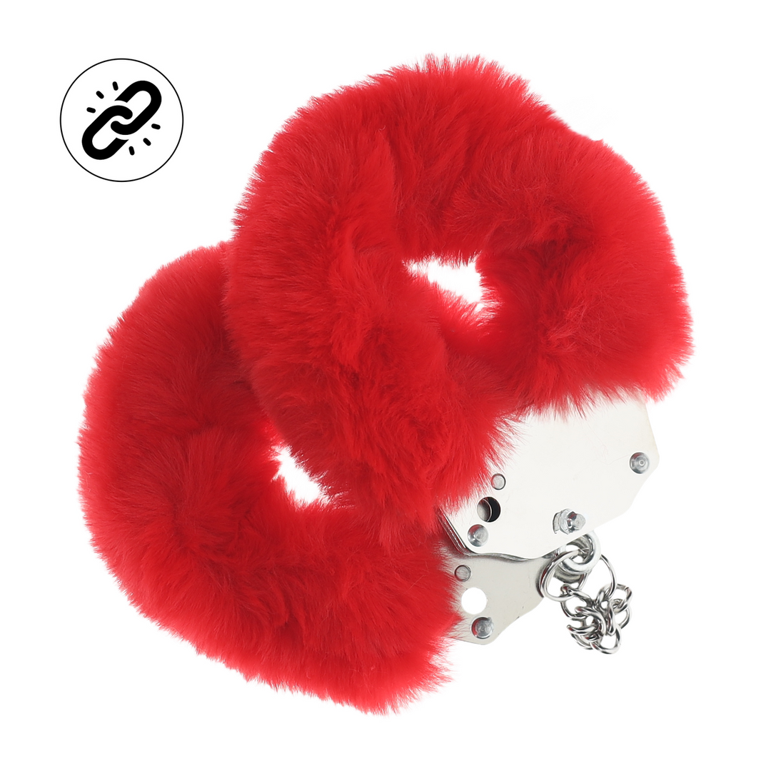 Ouch! Heavy-duty Fluffy Handcuffs · masivní plyšová pouta · červená