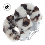 Ouch! Heavy-duty Fluffy Handcuffs · masivní plyšová pouta · sněžný leopard