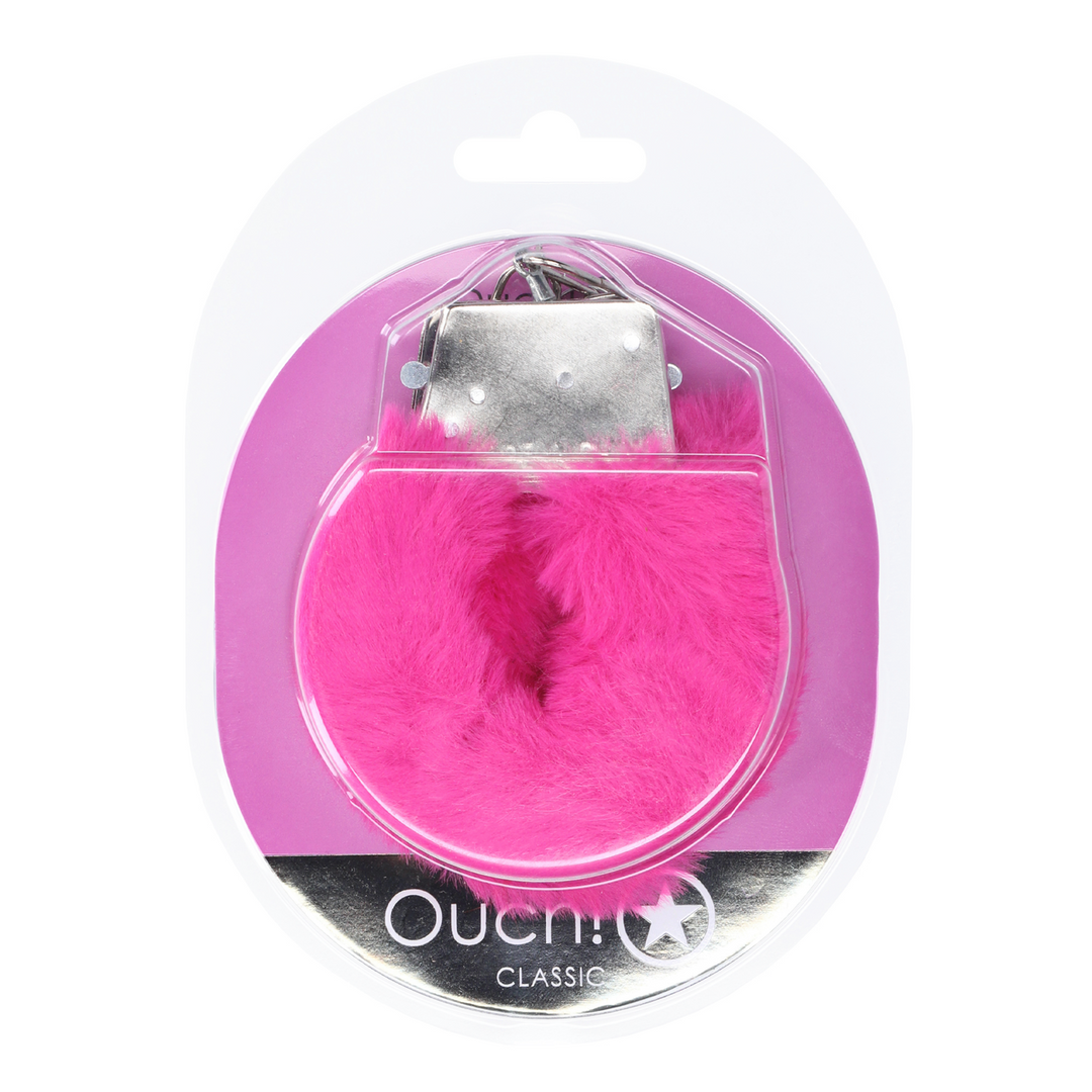 Ouch! Classic Fluffy Handcuffs · klasická plyšová pouta · růžová