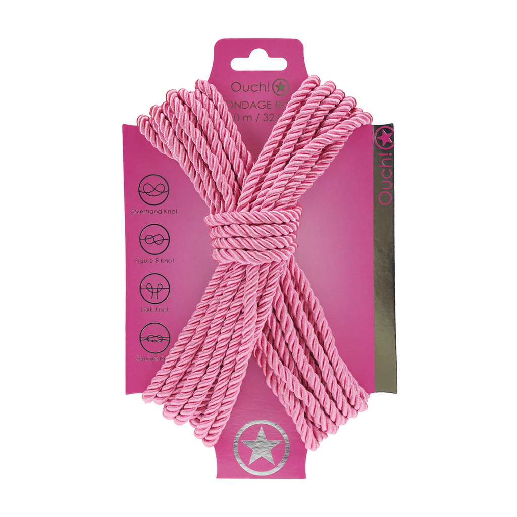 Ouch! Polyester Bondage Rope · bondage lano 10 m · růžové