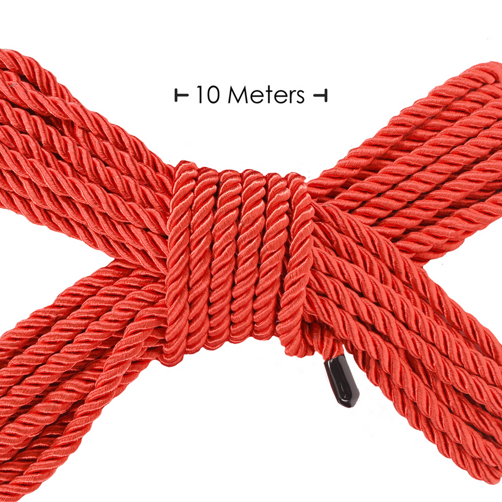 Ouch! Polyester Bondage Rope · bondage lano 10 m · červené