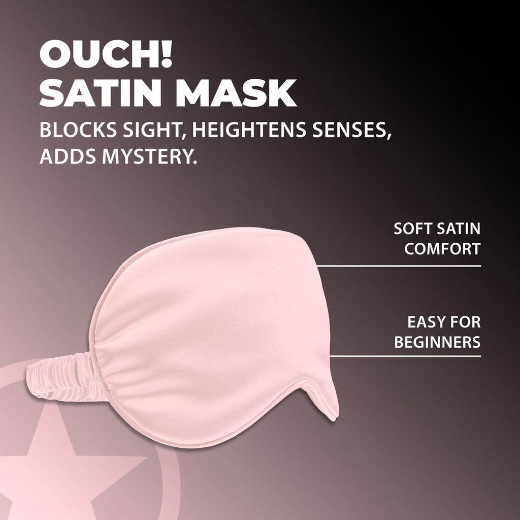 Ouch! Satin Mask · saténová maska na oči · pudrově růžová