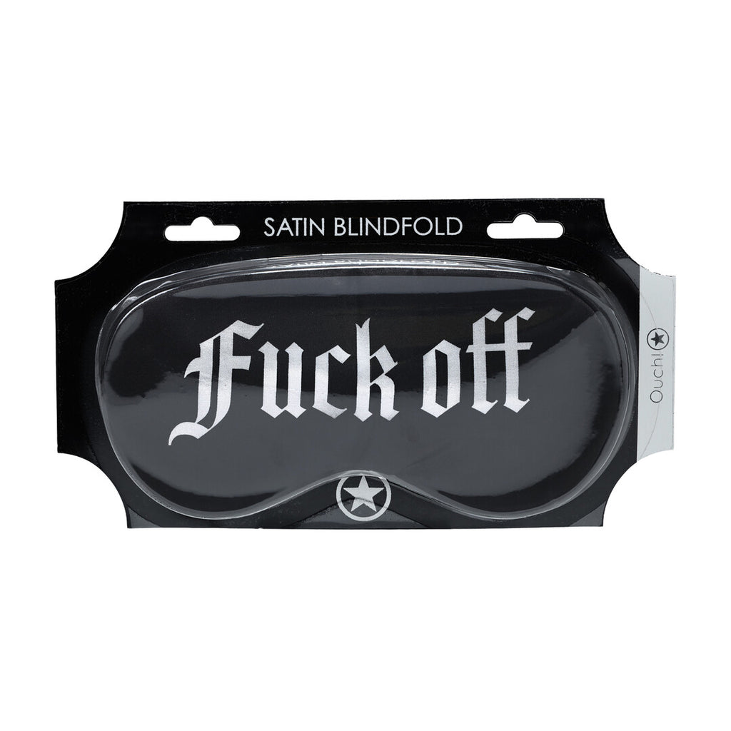 Ouch! Fuck Off · saténová maska na oči s potiskem