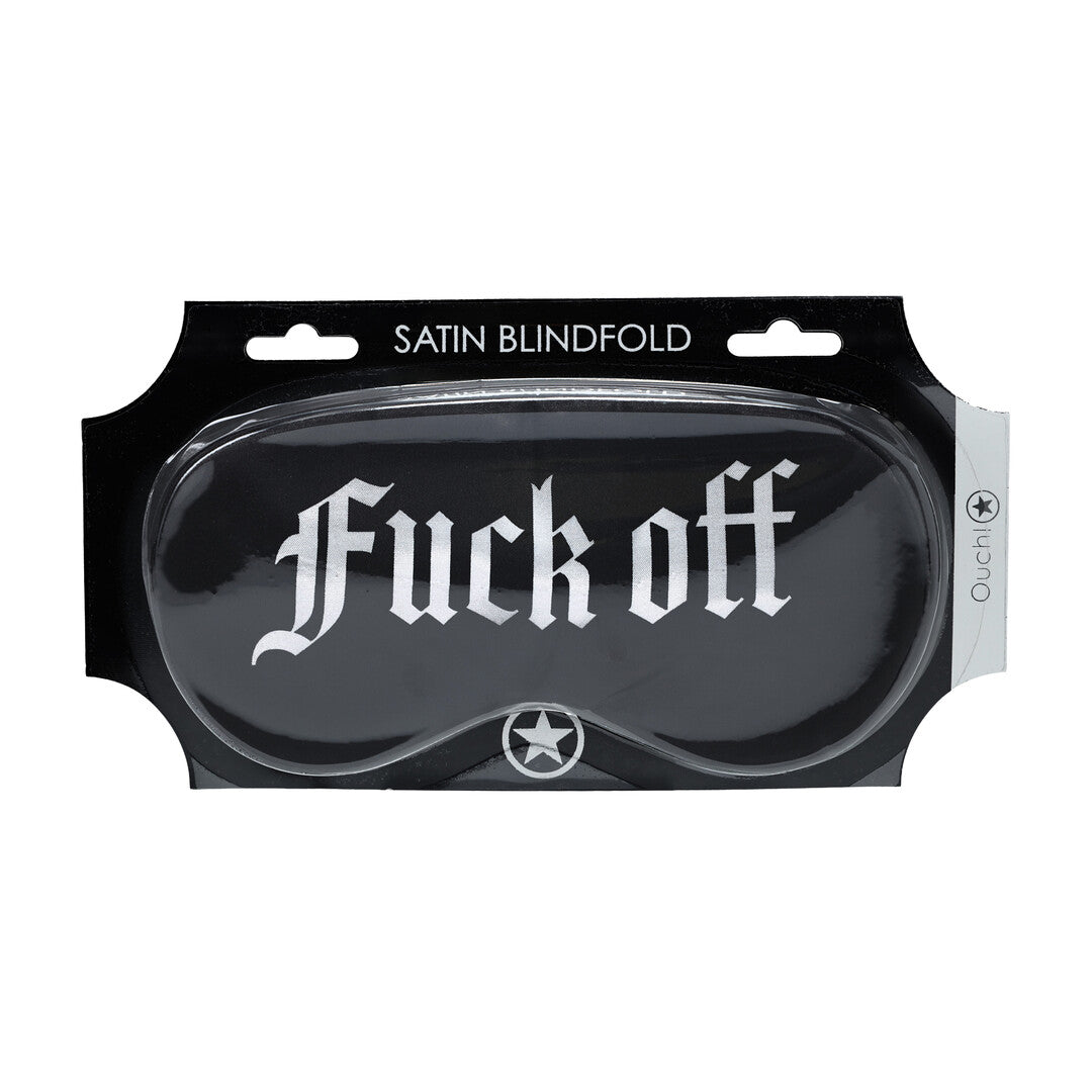 Ouch! Fuck Off · saténová maska na oči s potiskem