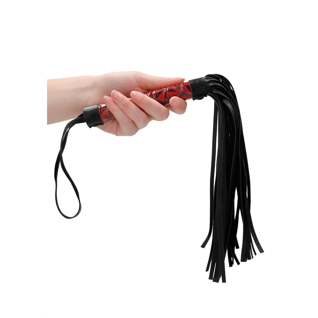 Ouch! Whip · bičík z imitace kůže · bordó
