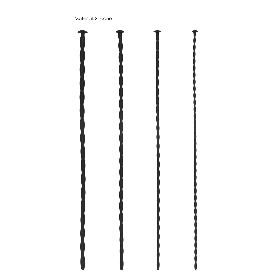 Ouch! Silicone Spiral Screw Plug Set Beginners · sada 4 uretrálních sond pro začátečníky