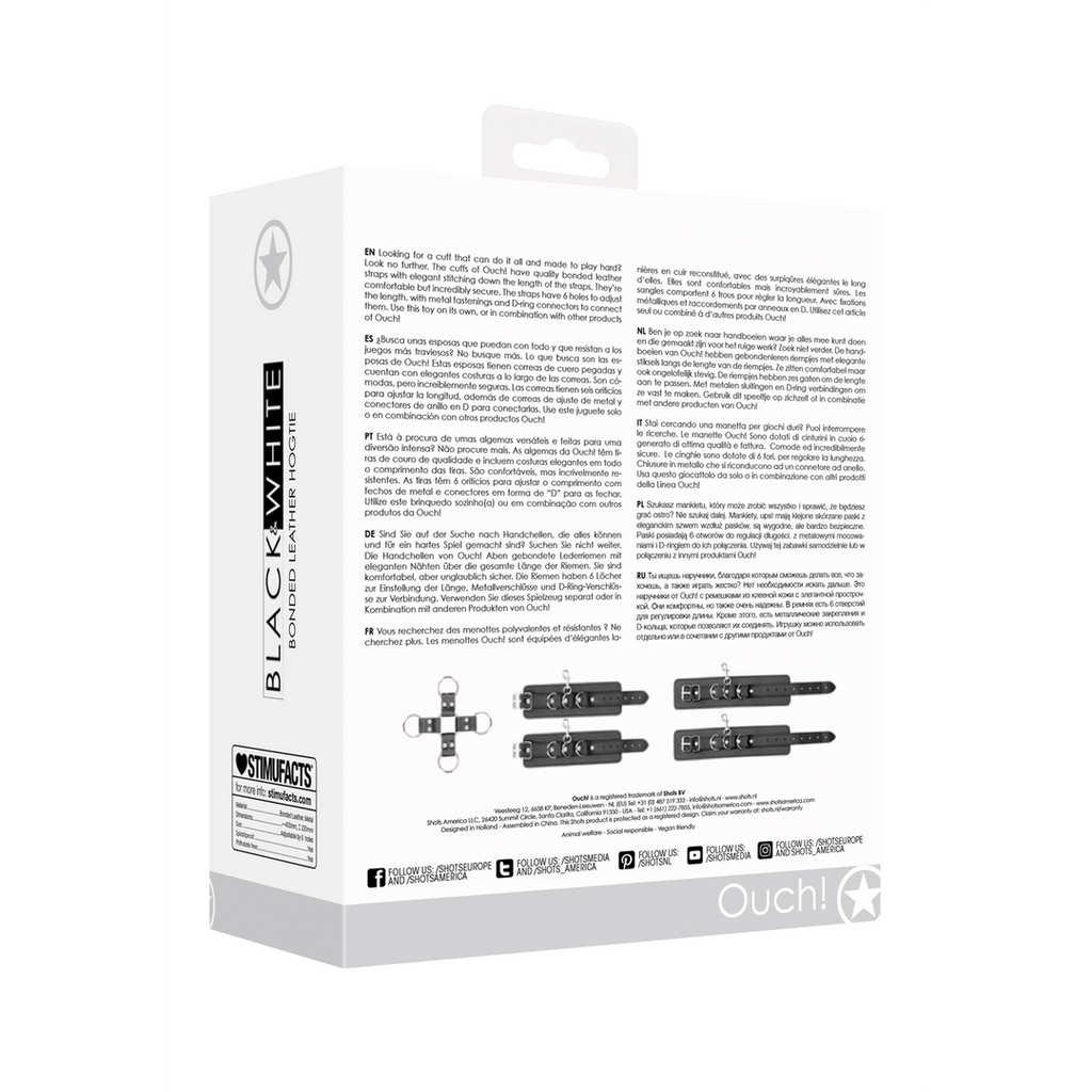 Ouch! Bonded Leather Hogtie · kožené pouto na ruce a kotníky