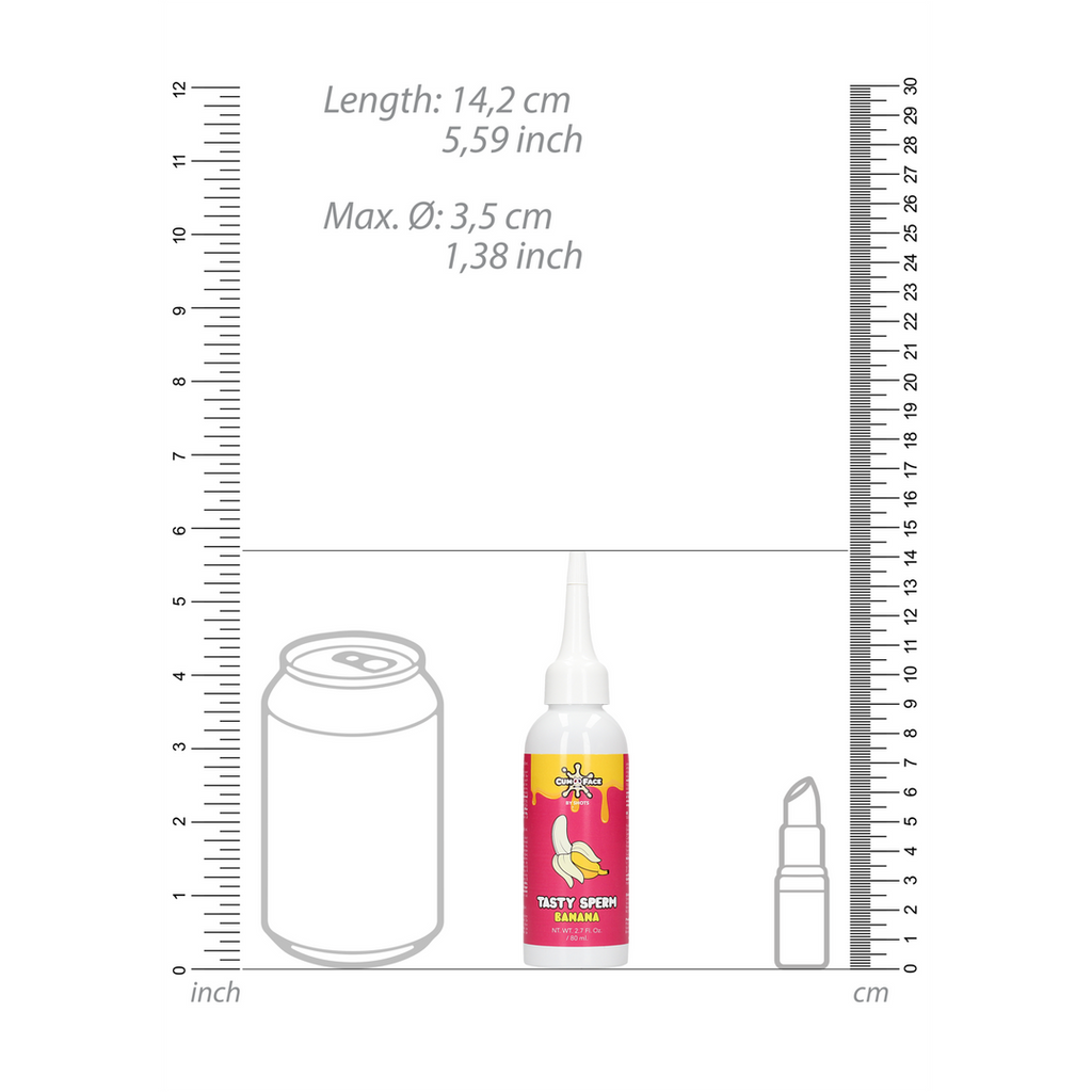 Cum Face Tasty Sperm · ochucená tekutina s banánovou příchutí, 80 ml