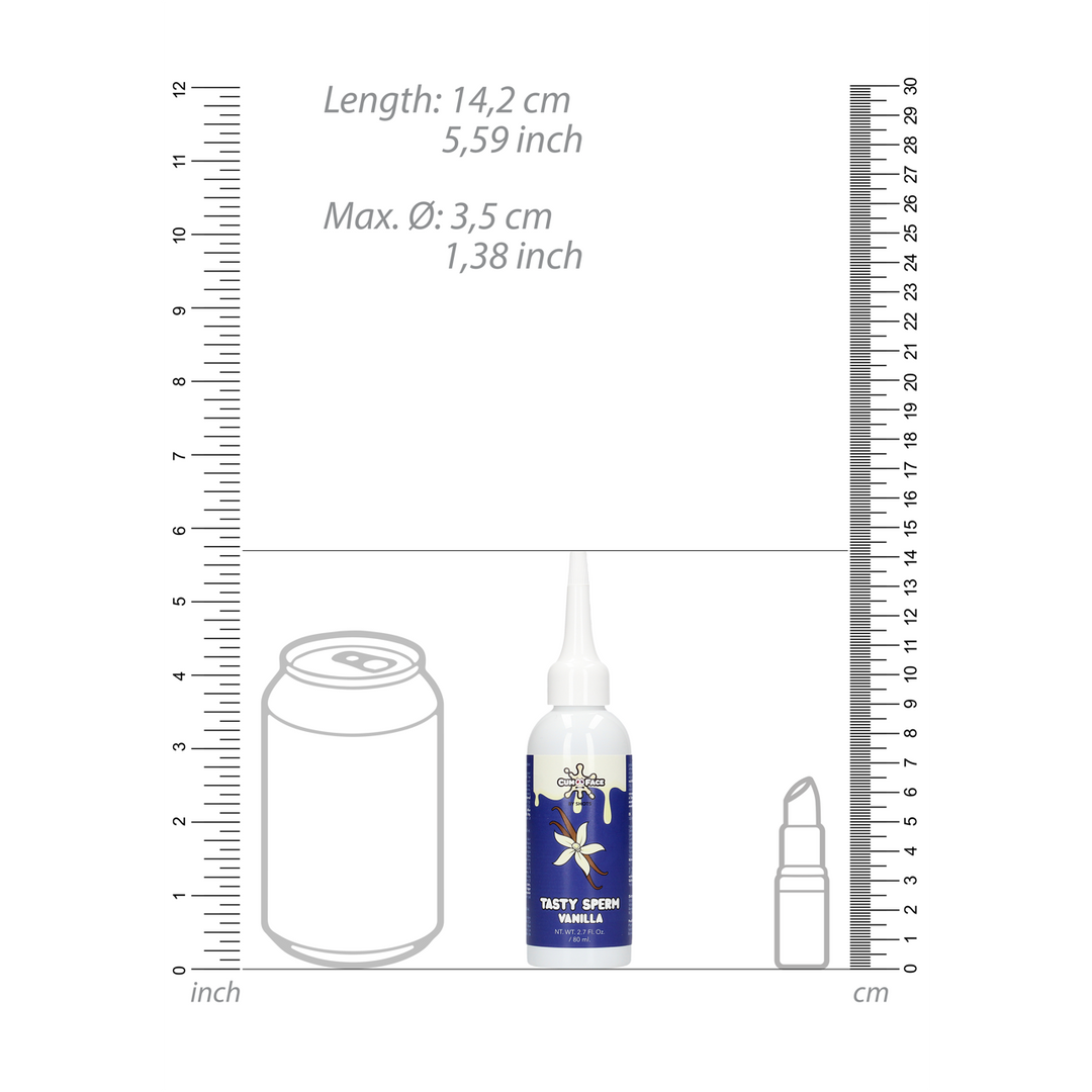 Cum Face Tasty Sperm · ochucená tekutina s vanilkovou příchutí, 80 ml