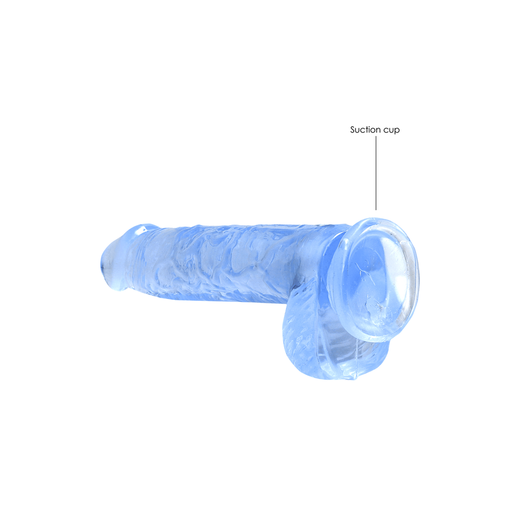 RealRock Realistic Dildo with Balls 15 cm · realistické dildo s varlaty · modré