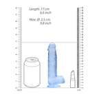 RealRock Realistic Dildo with Balls 15 cm · realistické dildo s varlaty · modré