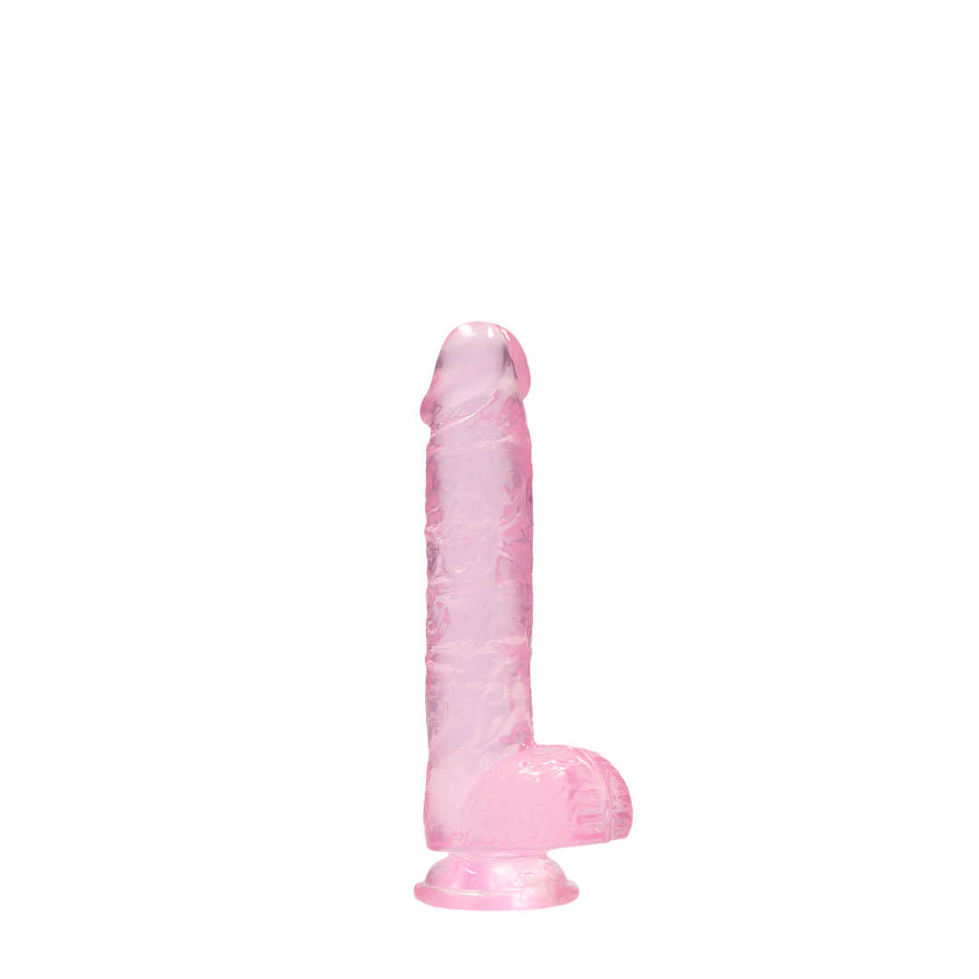 RealRock Realistic Dildo with Balls 15 cm · realistické dildo s varlaty · růžové