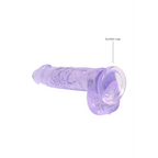 RealRock Realistic Dildo with Balls 15 cm · realistické dildo s varlaty · fialové
