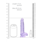 RealRock Realistic Dildo with Balls 15 cm · realistické dildo s varlaty · fialové