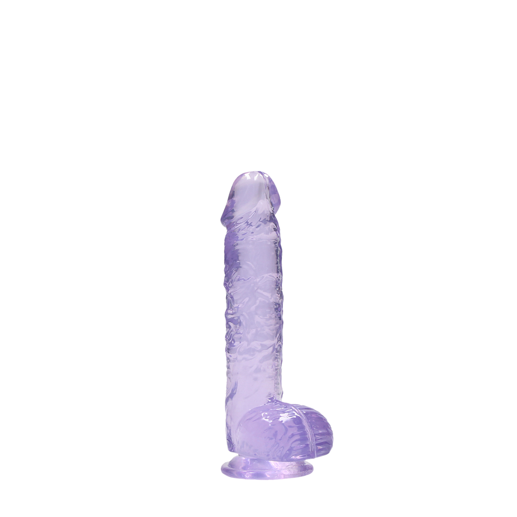 RealRock Realistic Dildo with Balls 15 cm · realistické dildo s varlaty · fialové