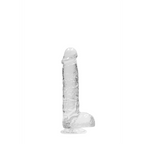 RealRock Realistic Dildo with Balls 15 cm · realistické dildo s varlaty · průhledné