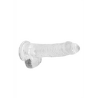 RealRock Realistic Dildo with Balls 15 cm · realistické dildo s varlaty · průhledné