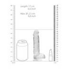 RealRock Realistic Dildo with Balls 15 cm · realistické dildo s varlaty · průhledné