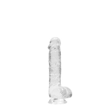 RealRock Realistic Dildo with Balls 15 cm · realistické dildo s varlaty · průhledné