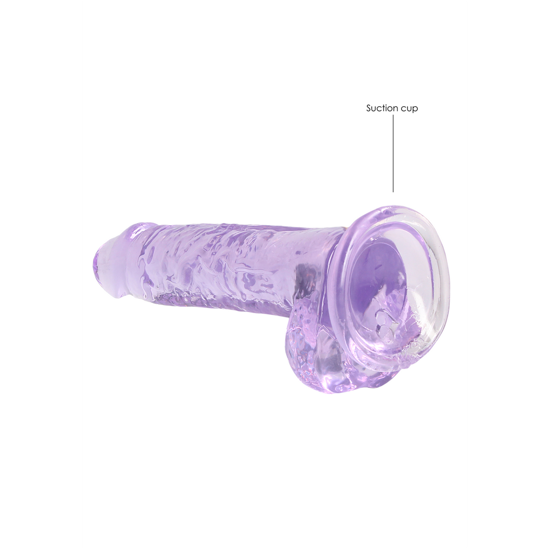 RealRock Realistic Dildo with Balls 18 cm · realistické dildo s varlaty a přísavkou · fialová