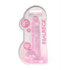 RealRock Realistic Dildo with Balls 21 cm · realistické dildo s varlaty a přísavkou · růžová