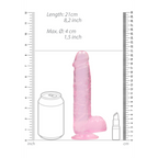RealRock Realistic Dildo with Balls 21 cm · realistické dildo s varlaty a přísavkou · růžová
