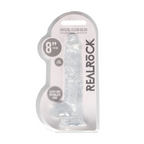 RealRock Realistic Dildo with Balls 21 cm · realistické dildo s varlaty a přísavkou · průhledná