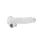 RealRock Realistic Dildo with Balls 21 cm · realistické dildo s varlaty a přísavkou · průhledná