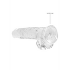 RealRock Realistic Dildo with Balls 21 cm · realistické dildo s varlaty a přísavkou · průhledná