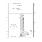 RealRock Realistic Dildo with Balls 21 cm · realistické dildo s varlaty a přísavkou · průhledná