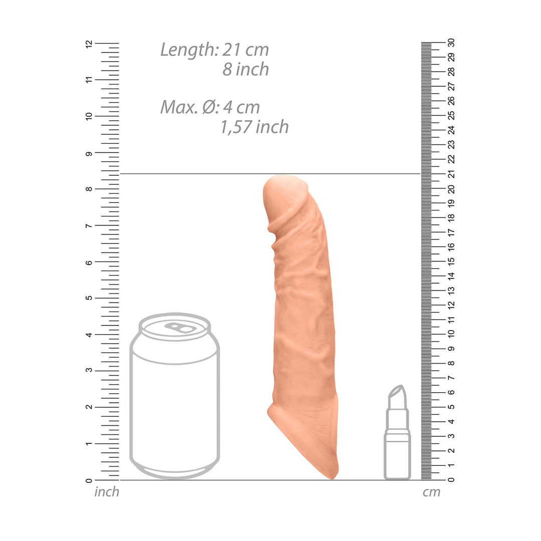 RealRock Penis Sheath 20 cm · návlek na penis pro prodloužení · tělová
