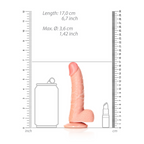RealRock zakřivené realistické dildo s varlaty a přísavkou · 15,5 cm